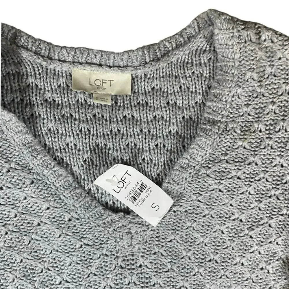 Loft Floral Inset Knit Sweater NWT - S